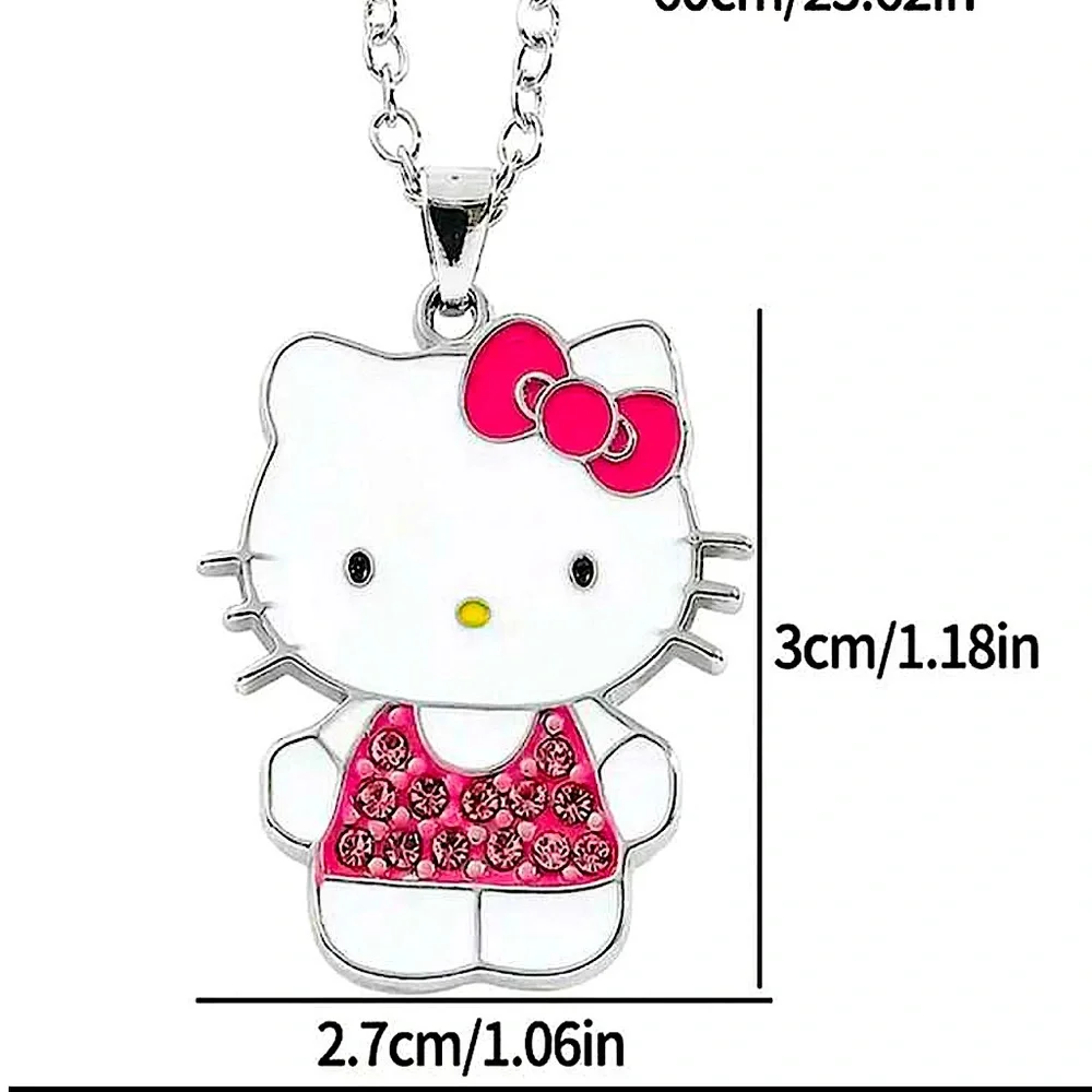 Silver Pink Zircon Enamel Necklace